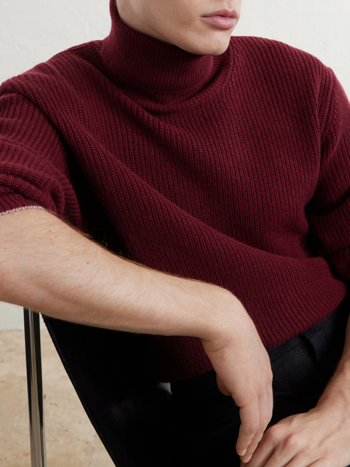 Canali - Wool and Cashmere-Blend Rollneck Sweater - Burgundy