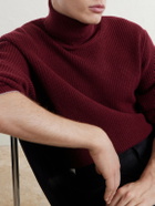 Canali - Wool and Cashmere-Blend Rollneck Sweater - Burgundy