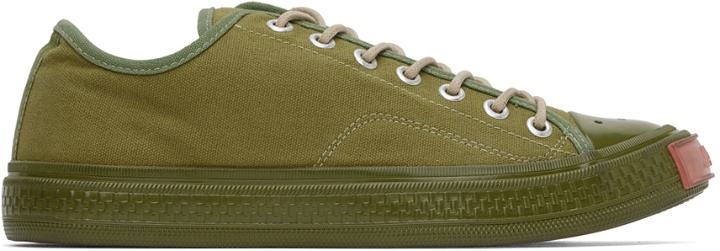 Photo: Acne Studios Green Canvas Low Sneakers