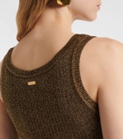 Tom Ford Ribbed-knit lamé tank top