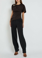Christopher Esber Asymmetric Stretch-cotton T-shirt Brown