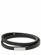SAINT LAURENT - Sl Double Wrap Leather Bracelet