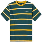 Edwin Men's Quarter Stripe T-Shirt in Pine Grove/Golden Yellow