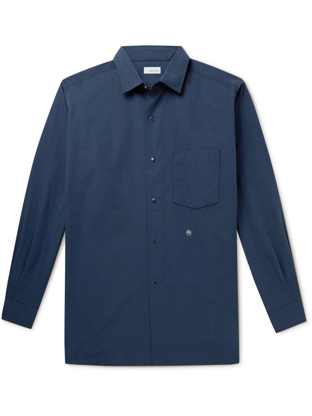 Photo: nanamica - Logo-Embroidered Cotton-Blend Shirt - Blue