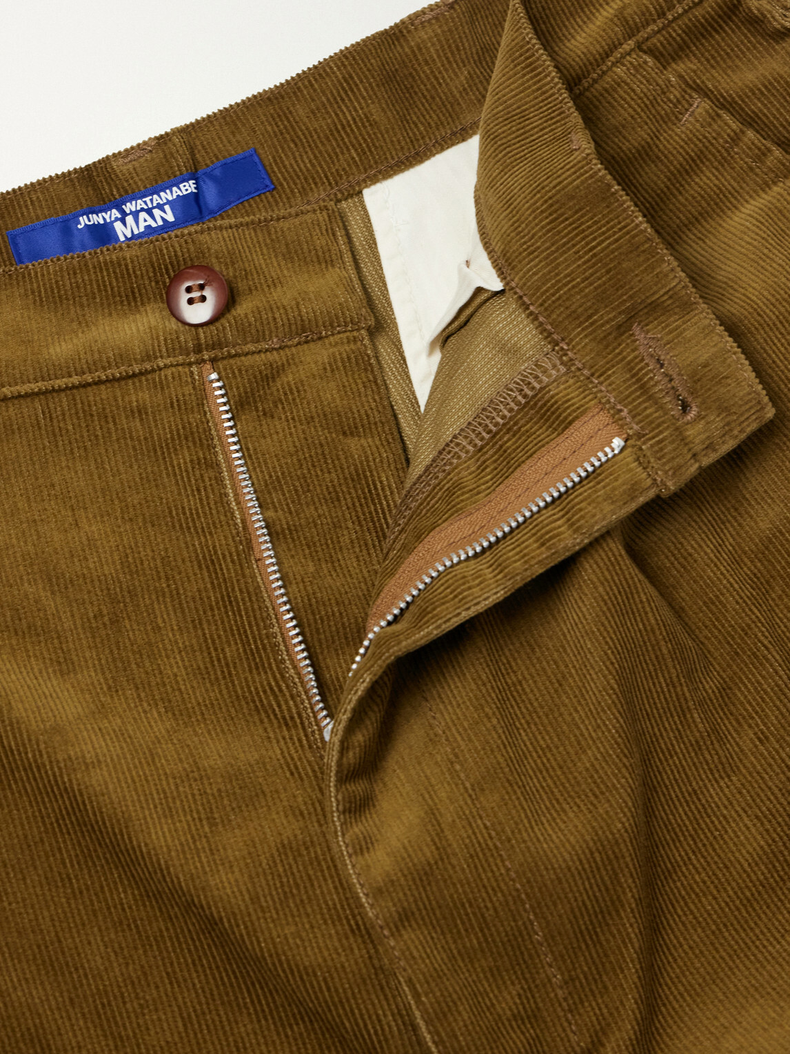 Junya Watanabe - Wide-Leg Pleated Garment-Washed Cotton-Blend Corduroy Trousers - Brown