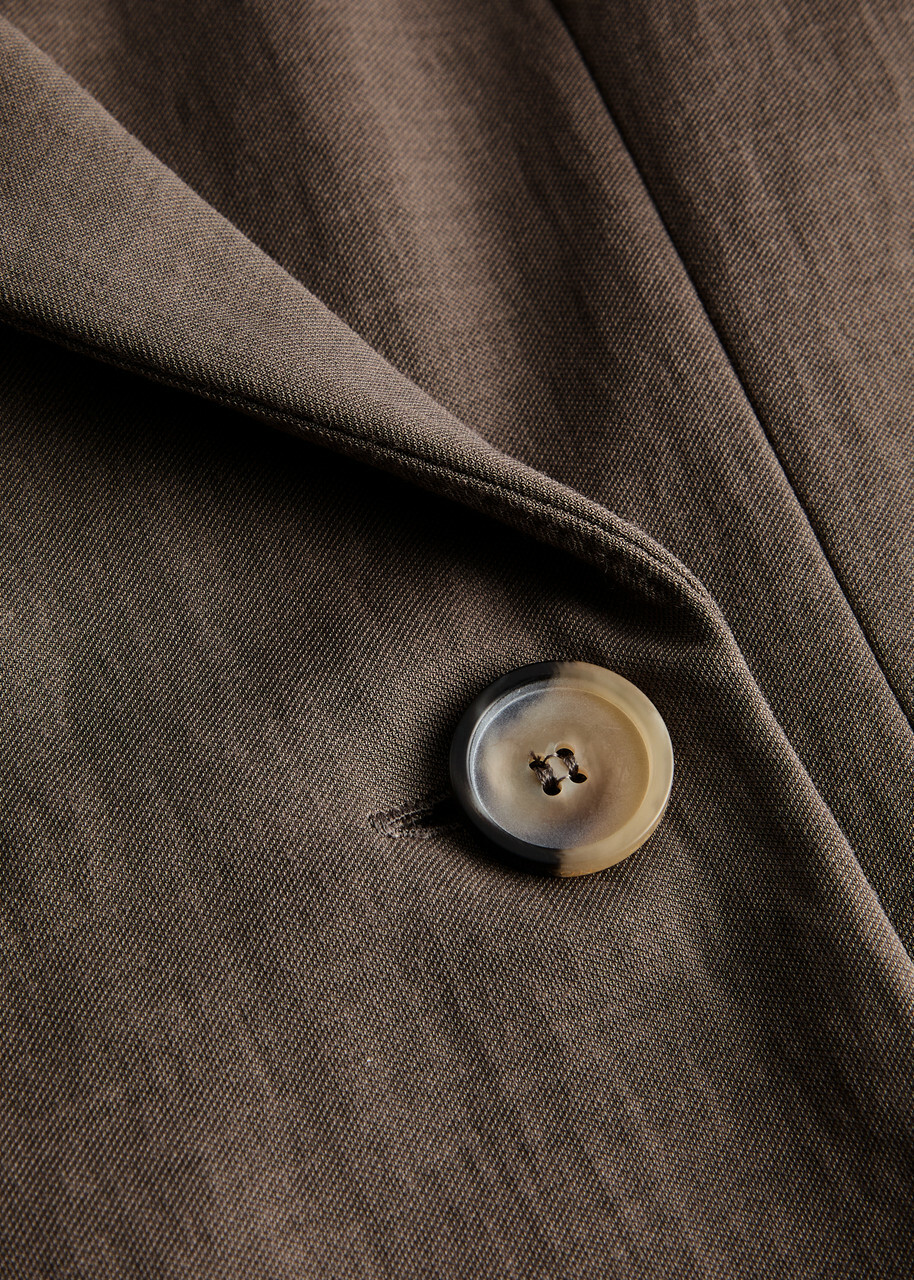 Harris Wharf London Double-breasted Woven Blazer Dark Grey