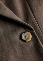 Harris Wharf London Double-breasted Woven Blazer Dark Grey