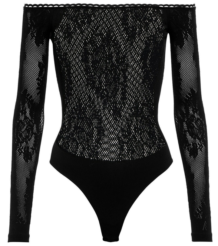 Photo: The Attico - Lace off-shoulder bodysuit