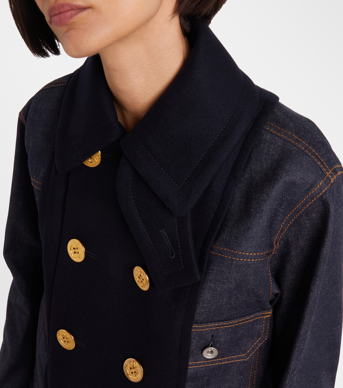 Sacai Paneled denim jacket