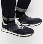 Berluti - Run Track Torino Leather, Suede and Nylon Sneakers - Blue