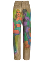 Versace The Femmes Printed Straight-leg Jeans Multicoloured