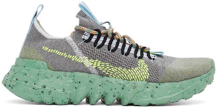 Photo: Nike Grey & Green Space Hippie 01 Sneakers