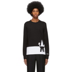 Moncler Black and White Maglia Long Sleeve T-Shirt