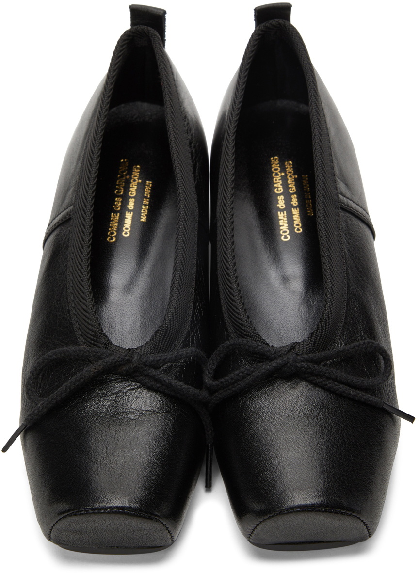 Comme des Garçons Comme des Garçons Leather Square Toe Ballerina Flats ...