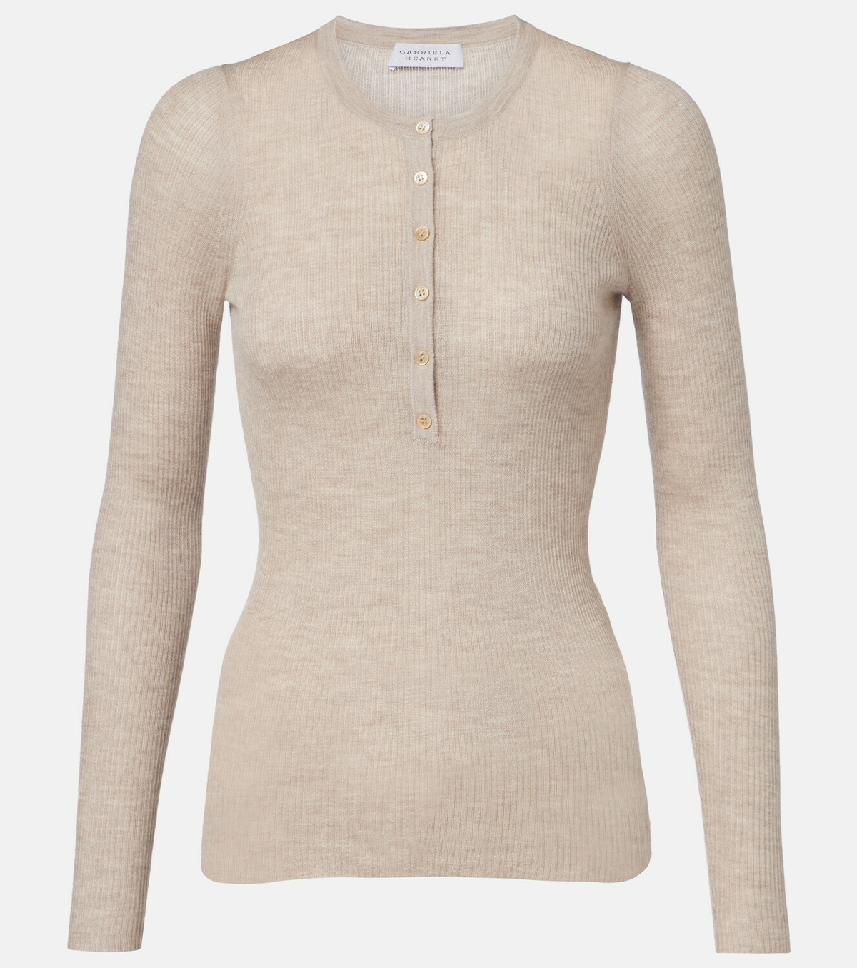 Gabriela Hearst Julian cashmere and silk Henley shirt