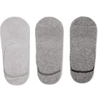 Anonymous Ism - Three-Pack Mélange Cotton-Blend No-Show Socks - Gray