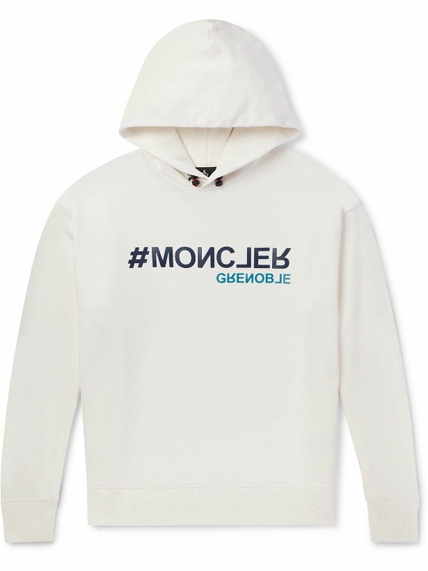 Photo: Moncler Grenoble - Logo-Appliquéd Cotton-Jersey Hoodie - White