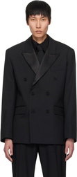Ernest W. Baker Black Double-Breasted Blazer
