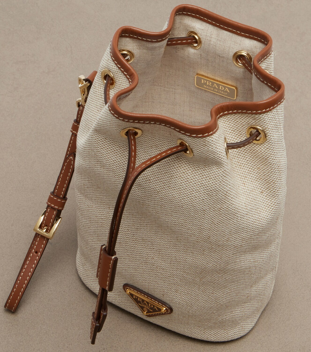 Prada Small canvas and leather pouch