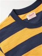 THE REAL MCCOY'S - Buco Striped Slub Cotton-Jersey T-Shirt - Yellow