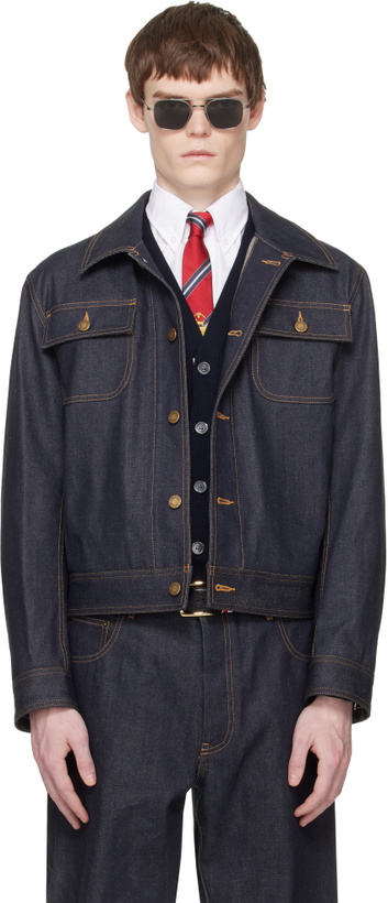 Photo: Thom Browne Navy Selvedge Denim Backstrap Utility Jacket