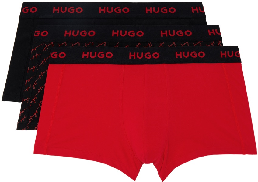 Hugo Three-Pack Multicolor Graphic Boxers Hugo Boss