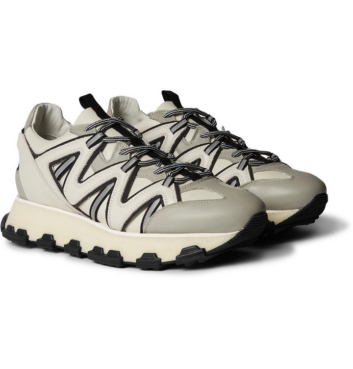 Photo: Lanvin - Lightning Leather Sneakers - Gray