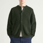FrizmWORKS Men's Heavy Wool Round Cardigan in Forest Green
