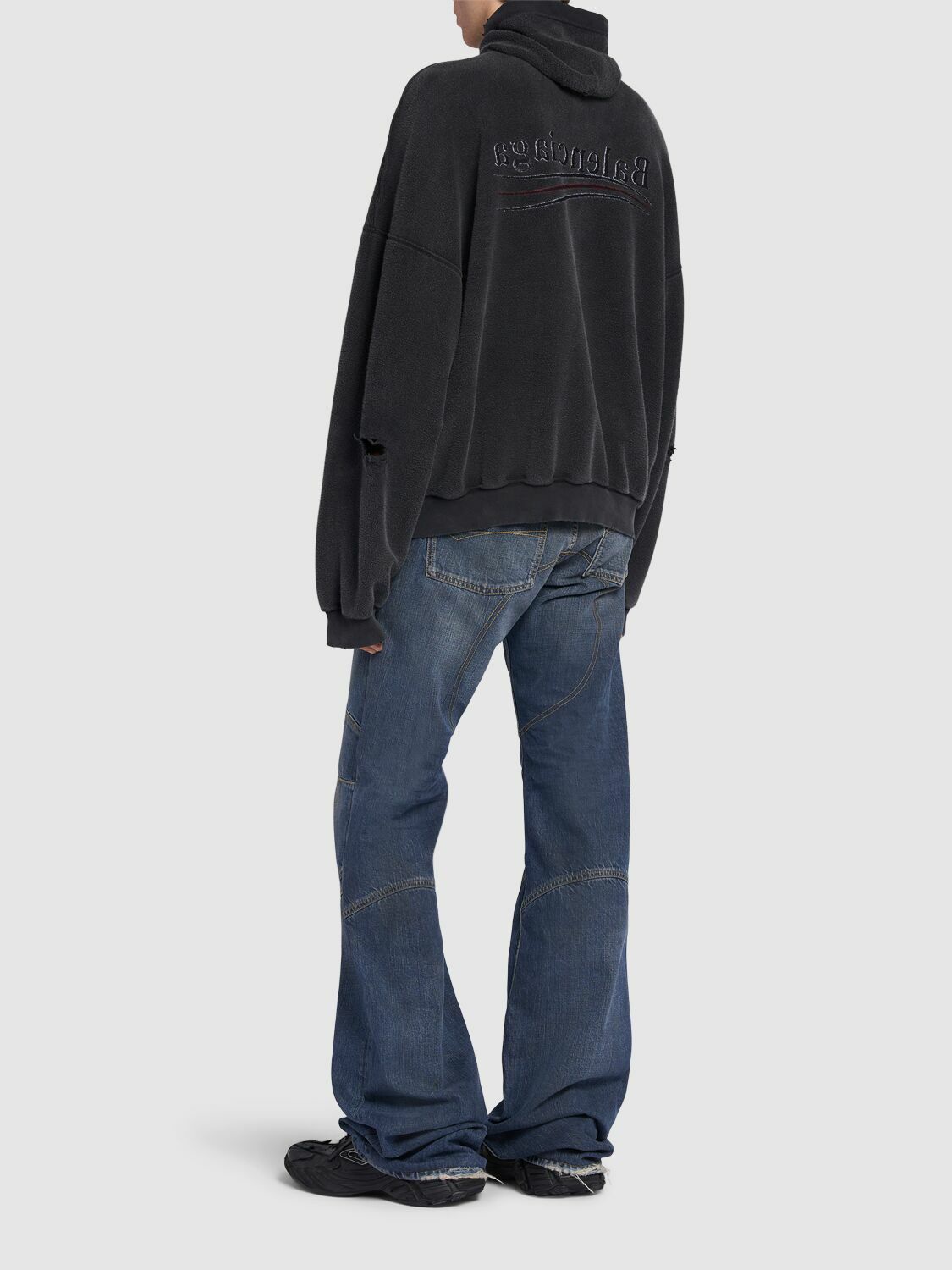 BALENCIAGA Inside Out Cotton Zip-up Hoodie Balenciaga