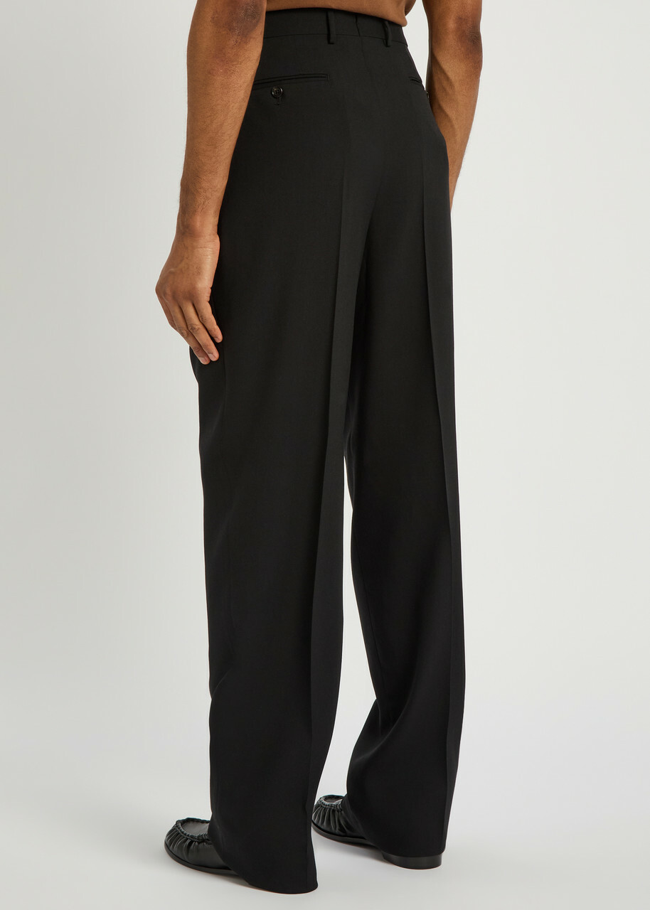 Tom Ford Double Pleat Wool-blend Trousers Black