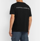 Valentino - Undercover Printed Cotton-Jersey T-Shirt - Black