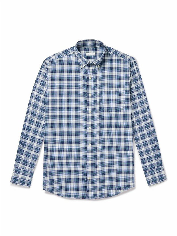Photo: Peter Millar - Seymour Button-Down Collar Checked Cotton-Twill Shirt - Blue