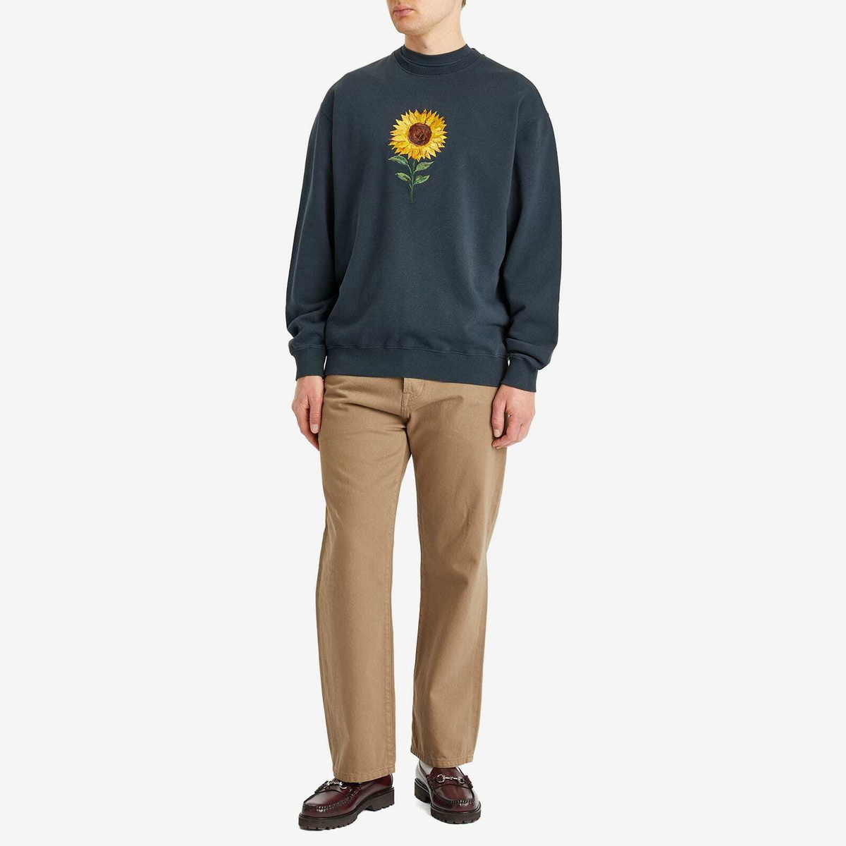 Foret Men's Sun Embroidered Sweatshirt in Navy