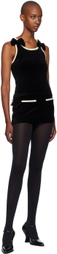 OPEN YY Black Velvet Picot Miniskirt