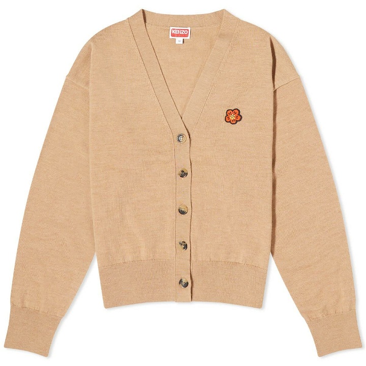 Photo: Kenzo Crest Logo Knitted Cardigan in Tabac