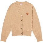 Kenzo Crest Logo Knitted Cardigan in Tabac