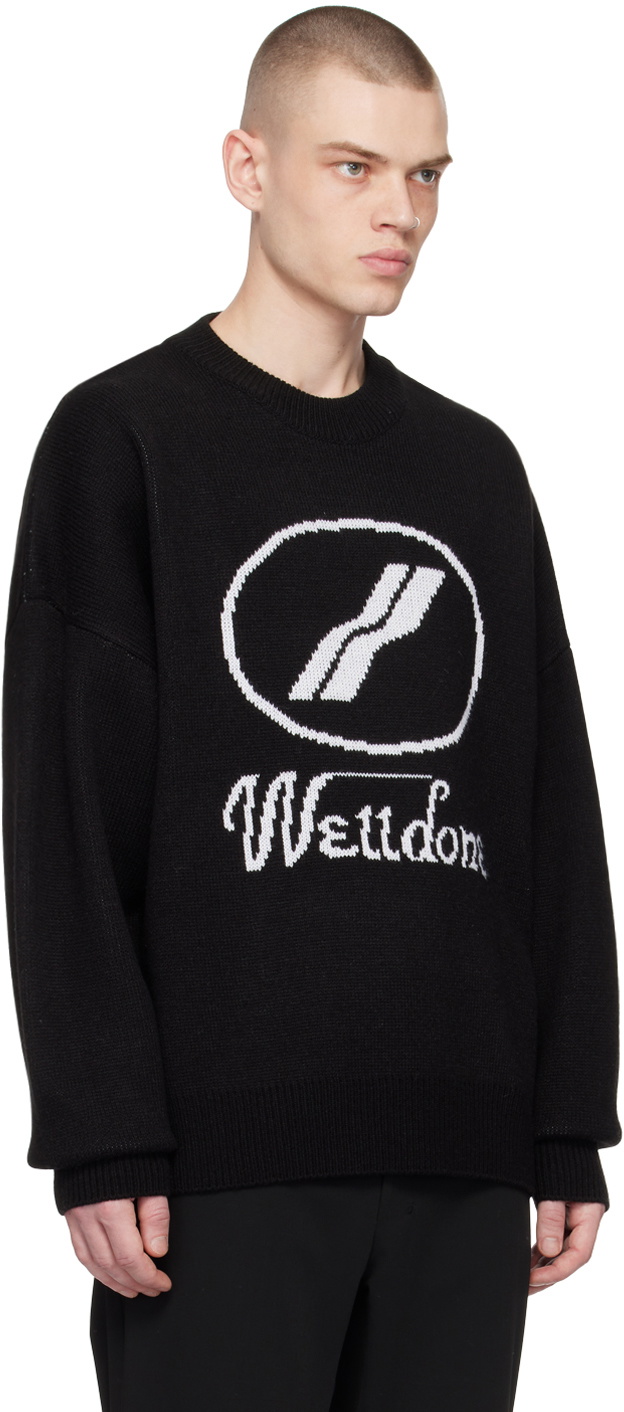 We11done Black Crewneck Sweater