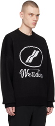 We11done Black Crewneck Sweater