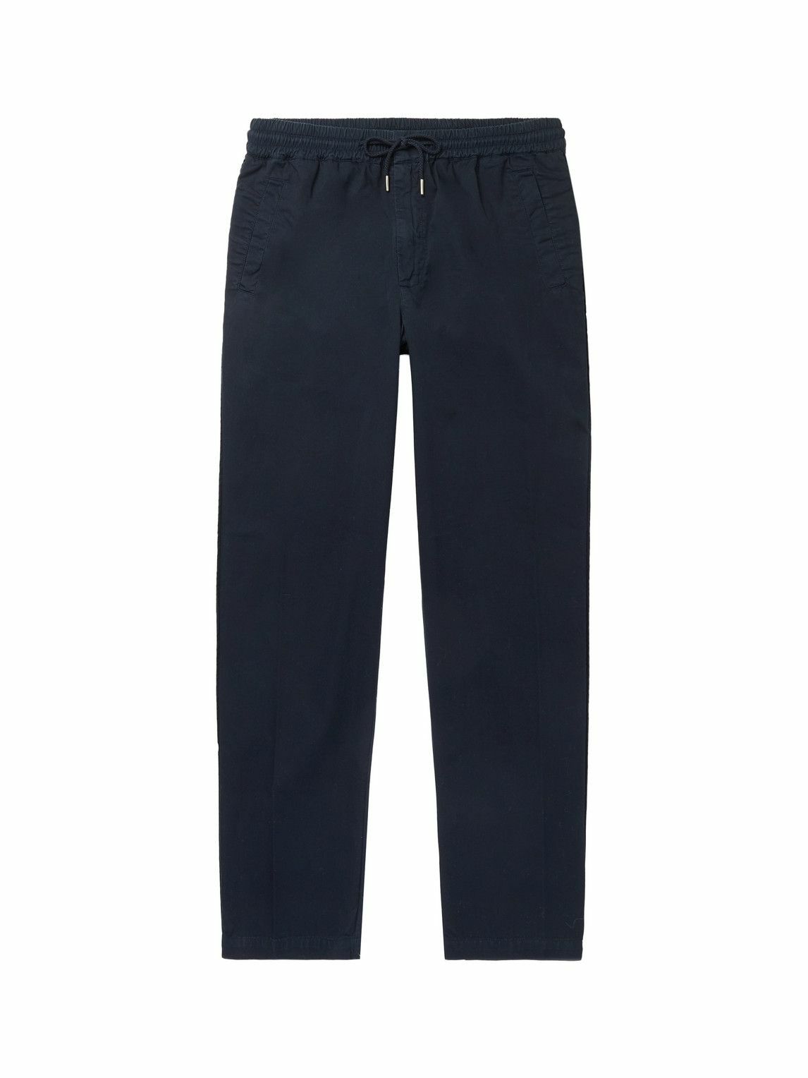 Folk - Tapered Cotton-Twill Drawstring Trousers - Blue Folk