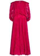 Zimmermann Luna Off-the-shoulder Lace Gown Fuchsia