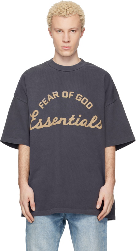Photo: Fear of God ESSENTIALS Gray Training 90s Short Sleeve T-shirt