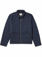 Folk - Quilted Embroidered Padded Cotton Blouson Jacket - Blue