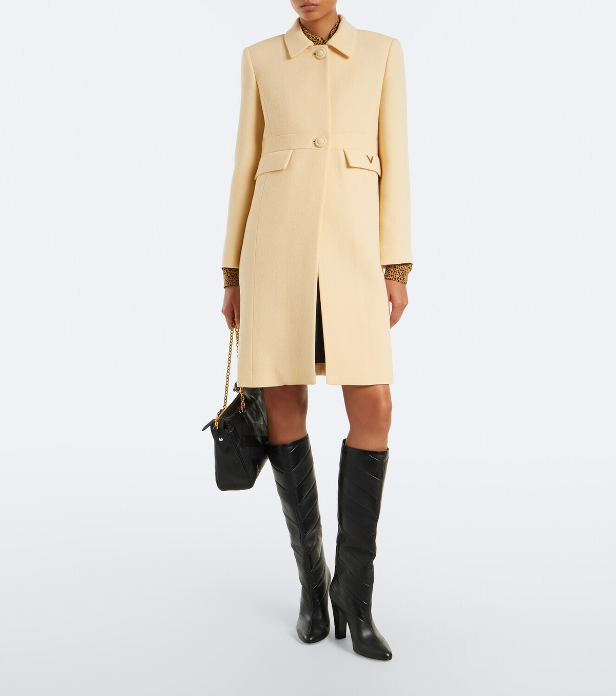 Valentino VGold virgin wool crêpe coat