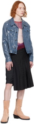 Jean Paul Gaultier Burgundy Sheer Long Sleeve T-Shirt