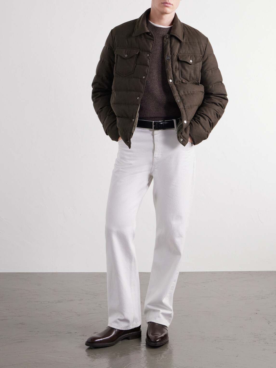 Herno - Quilted Flannel Down Jacket - Brown