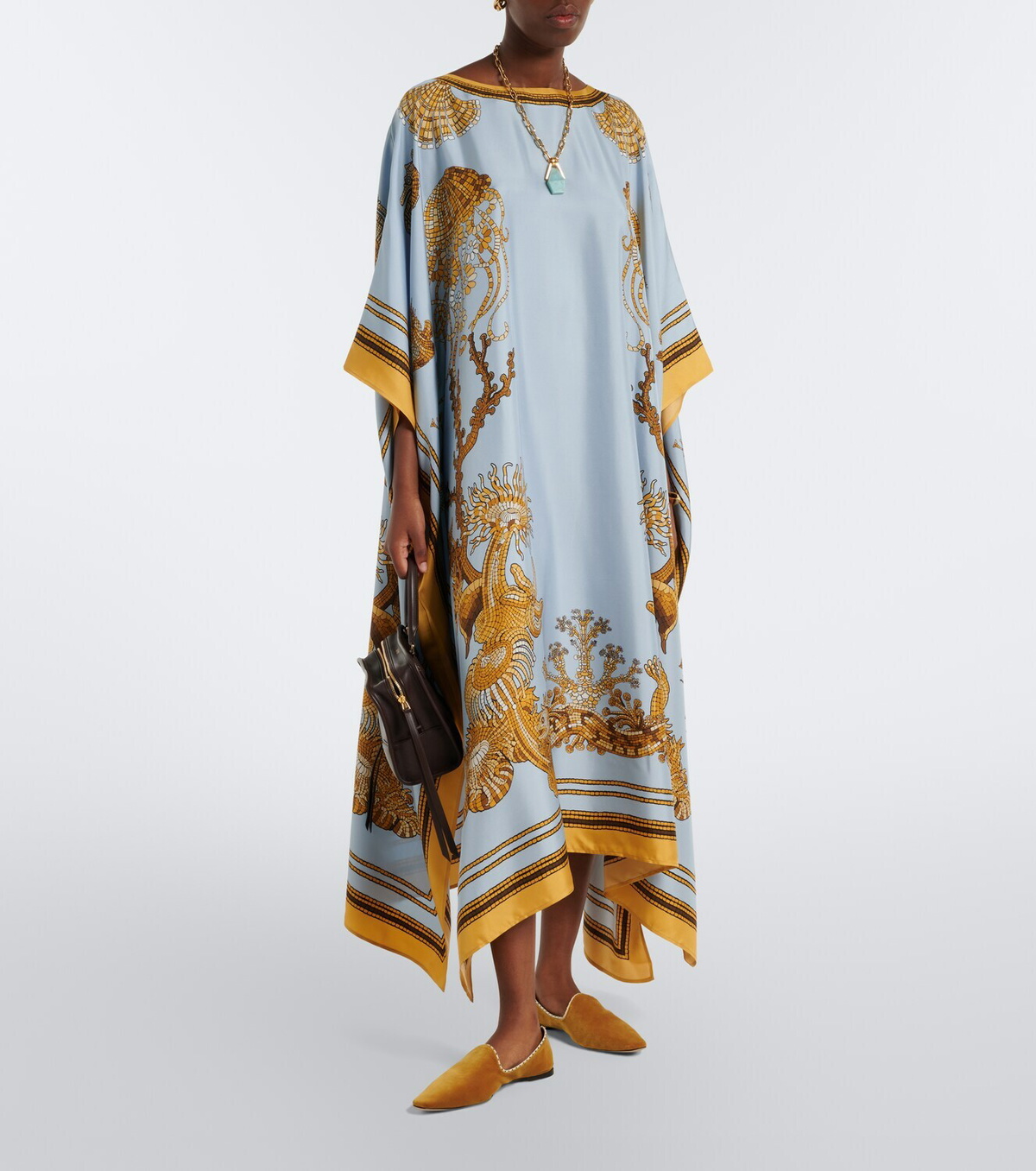 La DoubleJ Square printed silk twill kaftan
