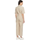 Blossom Beige Short Sleeve Jumpsuit