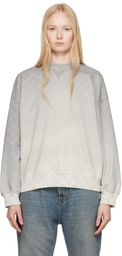 Marine Serre Gray Moon Faded Fleece Oversized Sweatshirt