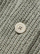 Boglioli - Shawl-Collar Garment-Dyed Ribbed Cotton Cardigan - Green