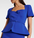 Roland Mouret Peplum silk and wool-blend midi dress